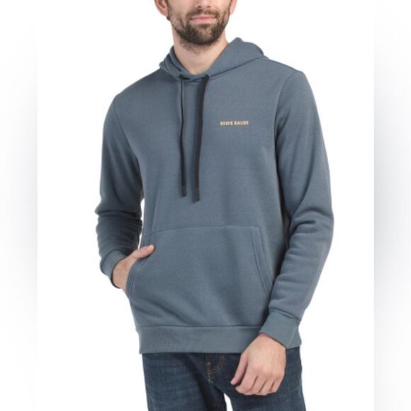Eddie Bauer S & L Stormy Blue Gray Trails Hoodie - Picture 1 of 4